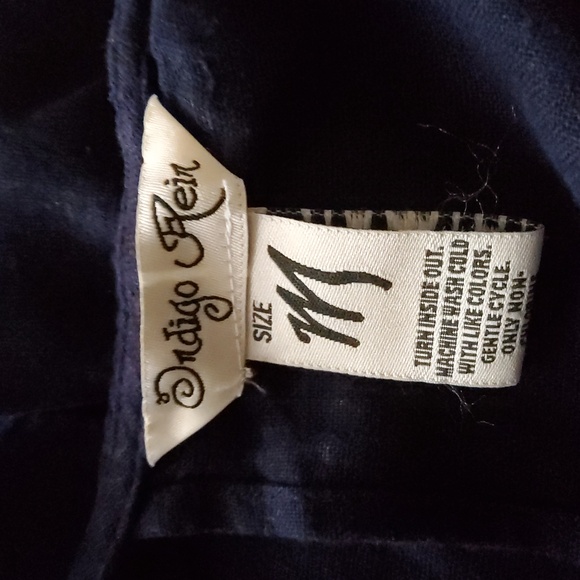 Indigo Rein Linen Blend Split Open Back Tank Top Navy Blue New - Picture 11 of 11